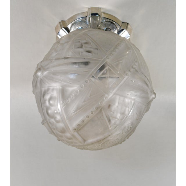 1920s 1930s French Art Deco Flush Mount by Muller Freres France - 2 Available For Sale - Image 5 of 12