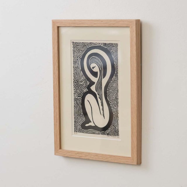1970s French Modernist Linocut Print For Sale In Los Angeles - Image 6 of 9
