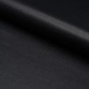 Schumacher Patent Linen Fabric In Black