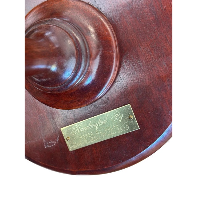 Brown 1970s Mid Century Mahogany Pedestal Drink/ Plant Stand For Sale - Image 8 of 10