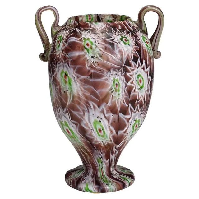 Antique Millefiori Vase in Purple by Fratelli Toso, 1890s For Sale - Image 9 of 9