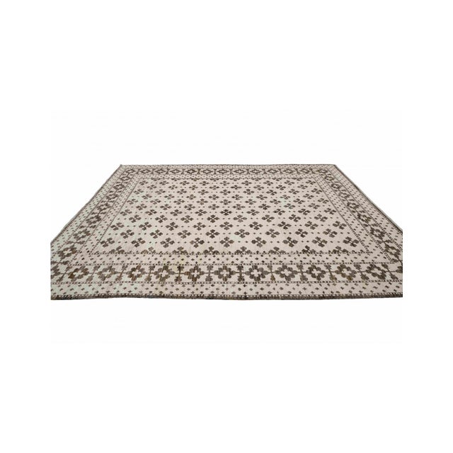 Hand knotted unique rug newly made in Afghanistan using hand spun wool.