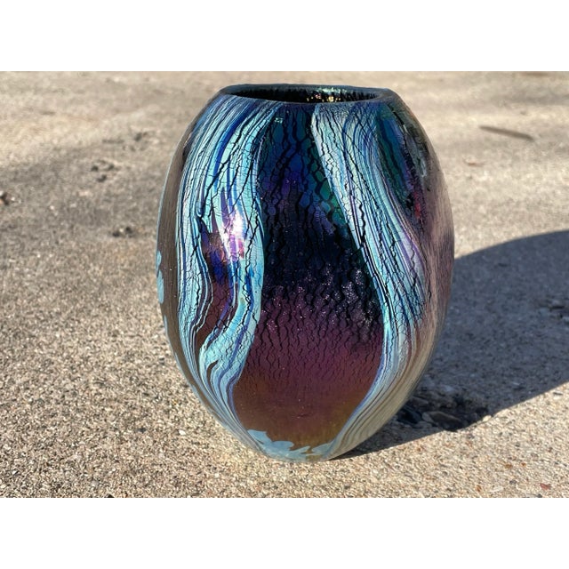 2010s 2012 Robert Eickholt Studio Art Glass Vase For Sale - Image 5 of 12