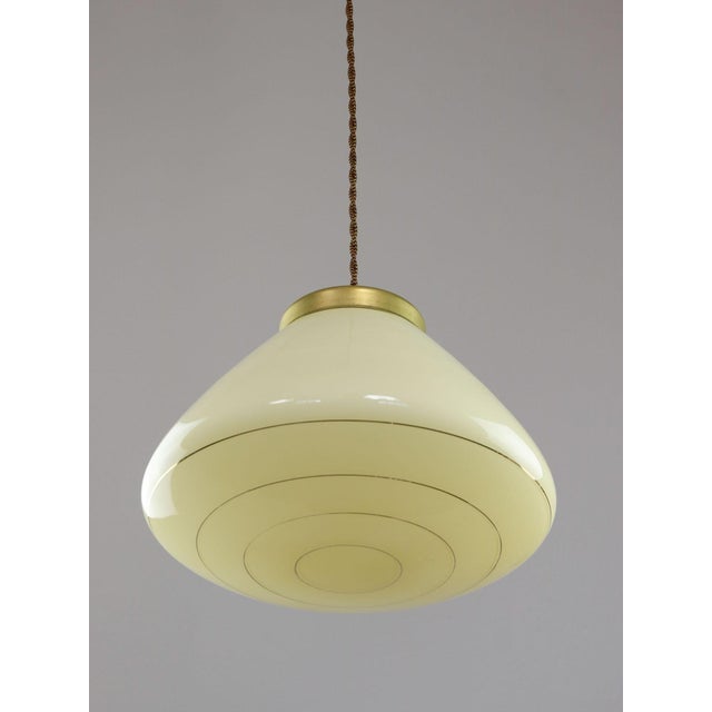 Mid-Century Modern Italian Yellow Glass and Brass Pendant Lamp, 1960s For Sale - Image 12 of 15