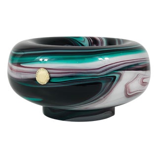 Large Italian Murano Marble Glass Bowl by Carlo Moretti, 1960 For Sale