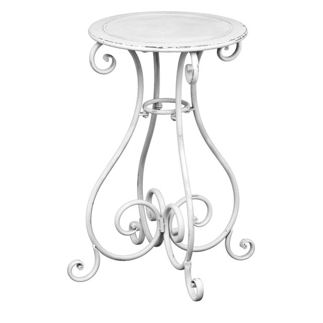 Pr. Vintage Metal Garden Pedestals For Sale - Image 4 of 12