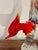 Striking 1960s Italian Murano hand-blown glass pheasant sculpture, expertly formed with an elongated, dramatically...