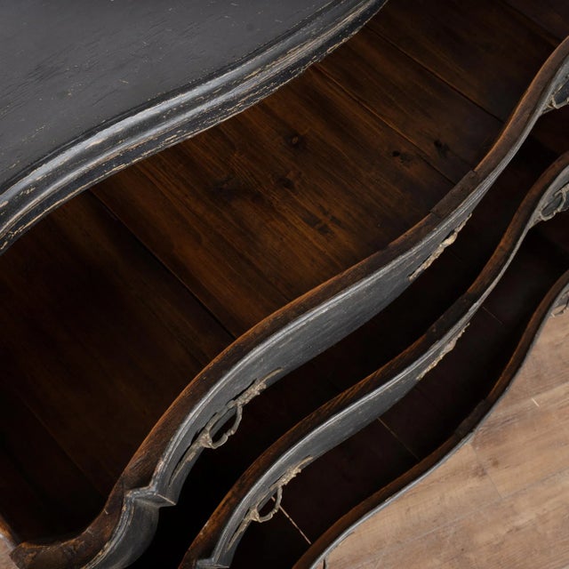 Black Late 18th Century Black Chest of Three Drawers For Sale - Image 8 of 13