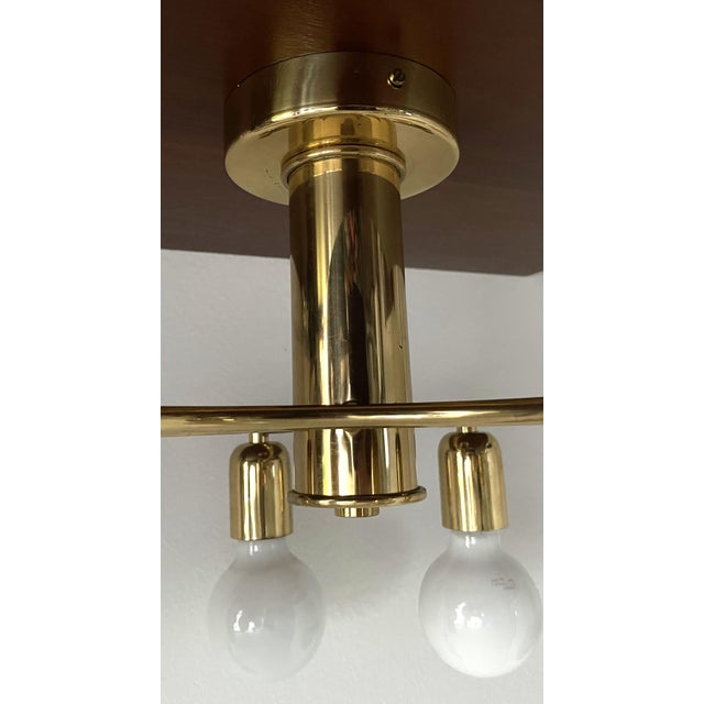 Metal Hollywood Regency Space Age Brass Ceiling Light For Sale - Image 7 of 11