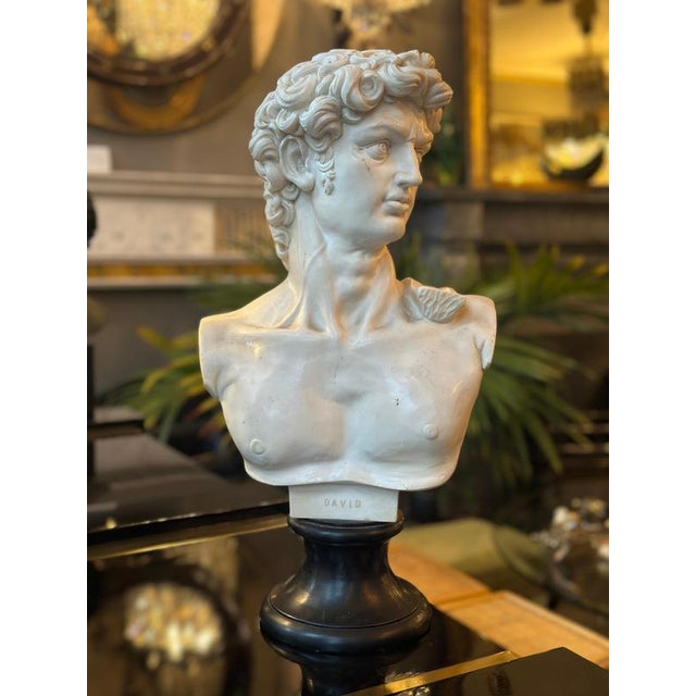 Stone Composite Marble Bust of David For Sale - Image 7 of 11