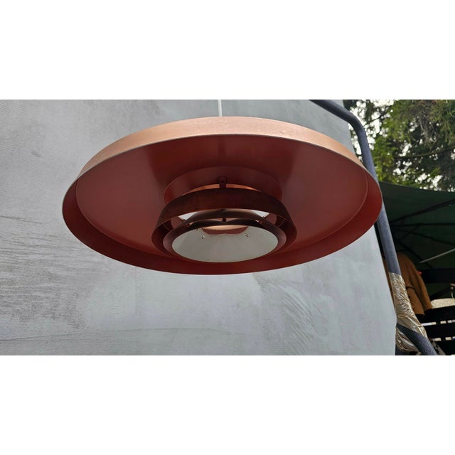 Tan Copper Chandelier, Denmark, 1950s For Sale - Image 8 of 9