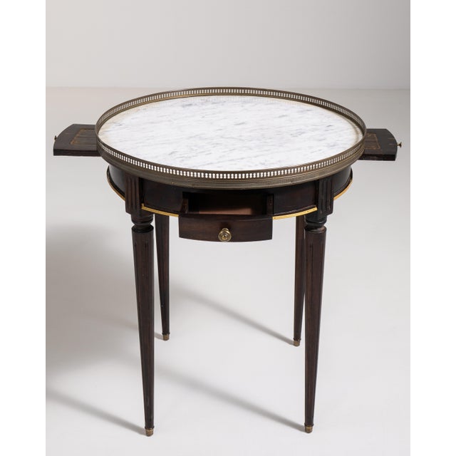 19th Century Bouillotte Table with Marble Top and Brass Accents, Antique, France, 19th Century For Sale - Image 5 of 15
