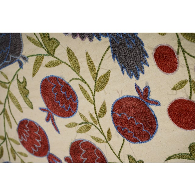 Decorative Suzani Embroidered Cotton Cloth For Sale In New York - Image 6 of 10