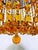 Hollywood Regency Vintage Amber Glass Beaded Basket Chandelier With Ornate Brass Frame For Sale - Image 3 of 9