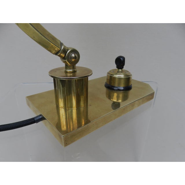 Vintage Art Deco Polished Brass Piano Light For Sale - Image 15 of 18