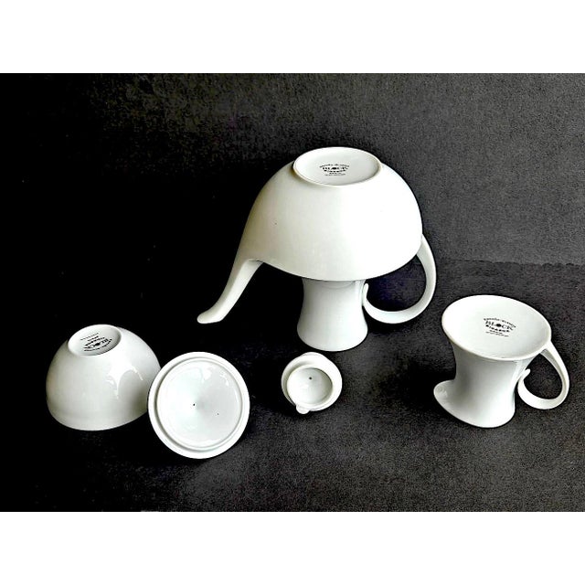 Block Crystal 1970s Block Bidasoa Blanco Porcelain Coffee Set, 3 Pieces For Sale - Image 4 of 11