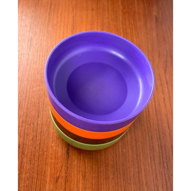 Danish Mid-Century Modern Space Age Stacking Mepal Bowls from Rosti, 1960, Set of 4 For Sale - Image 12 of 18