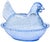 Striking and delightful midcentury heavy glass blue lidded bowl and centerpiece. Meticulously handblown in an elaborate...