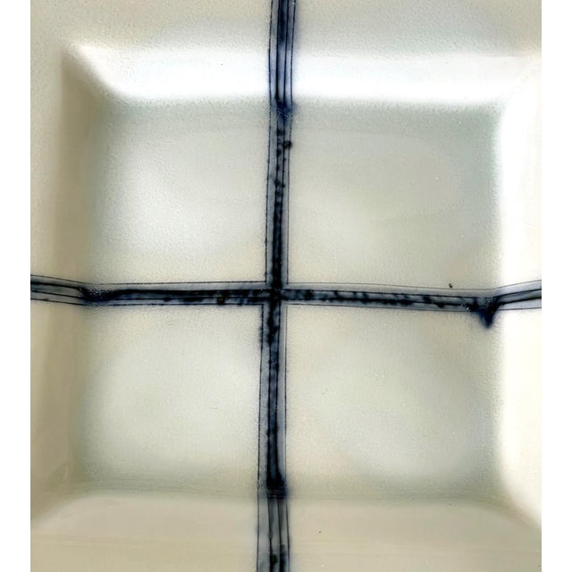 Blue Japanese Contemporary Ceramic Plate Yoshikawa Masamichi For Sale - Image 8 of 12