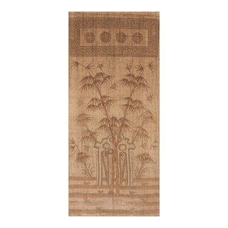 Late 19th Century Antique Chinese Gansu Mongolian Flat-Weave Rug ( 3' 9" X 8' 8" - 114 Cm X 264 Cm ) For Sale