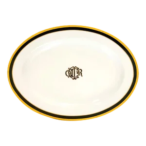 1990 Vintage Christian Dior Black Monogram Oval Serving Platter
