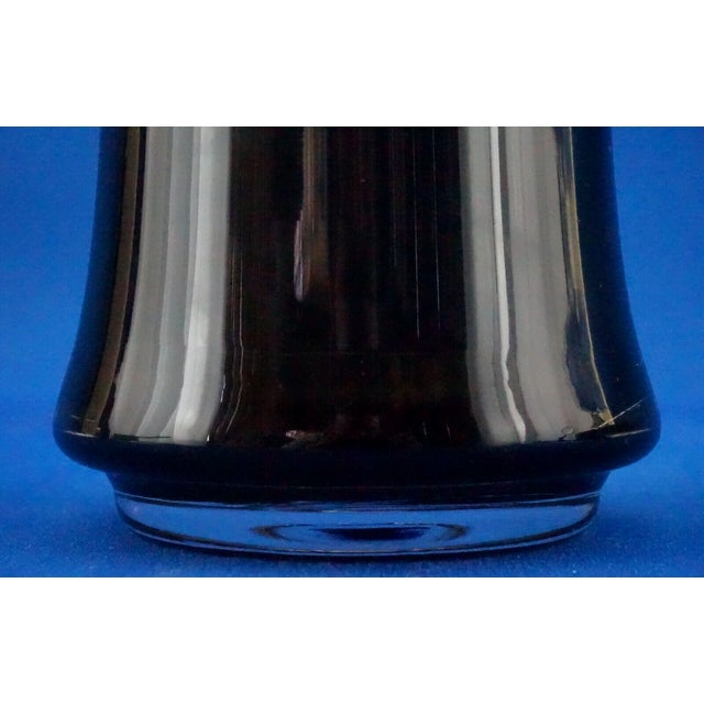 Vintage Vase in Black Smoked Glass from the Gral Crystal Manufactory, Germany, 1950s For Sale - Image 17 of 18
