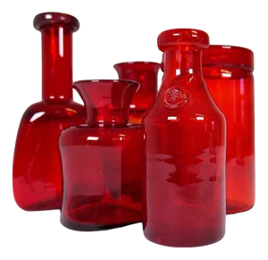 Mid-Century Swedish Red Vases by Erik Hoglund for Kosta, 1960s, Set of 5