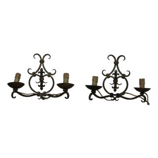 Vintage Royal Lily Decor Wall Lamps, 1950s, Set of 2 For Sale