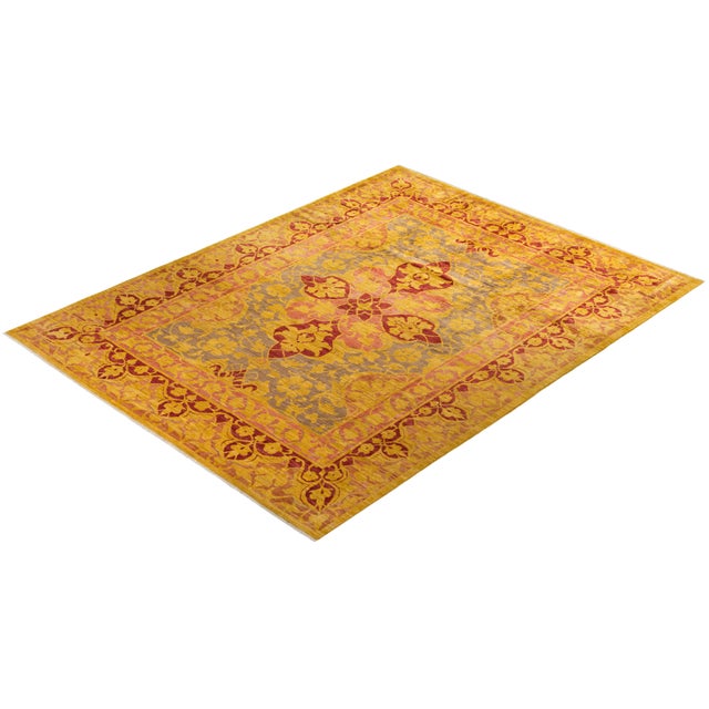 Gold Eclectic Collection Hand-Knotted Area Rug - 8' 10" X 11' 8" For Sale - Image 8 of 10