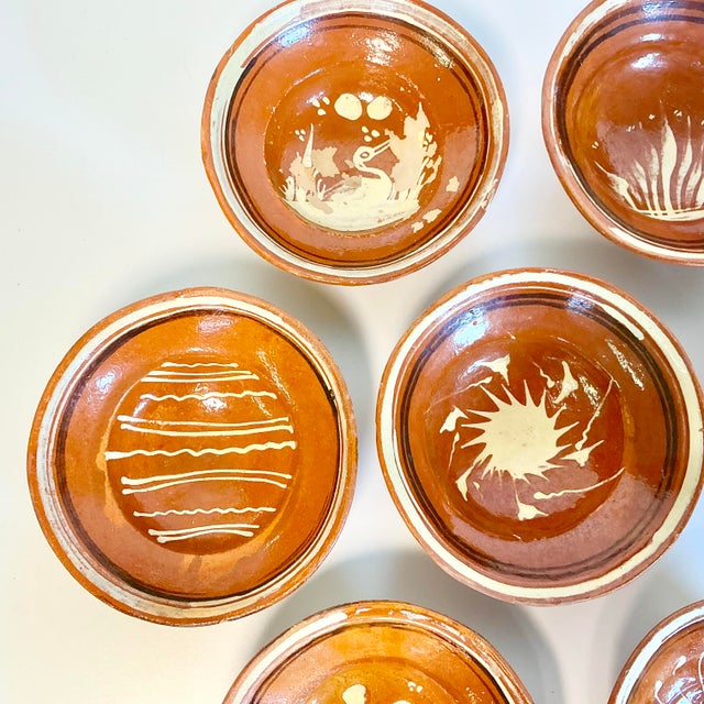 1950s 1950s Vintage Mexican Southwestern Folk Art Tlaquepaque Pottery Serving Bowls - Set of 10 For Sale - Image 5 of 12