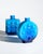 Bubble relief cased glass vase duo – friedrich kristall, germany, 1960s-1970s a vibrant pair of blue cased glass vases...