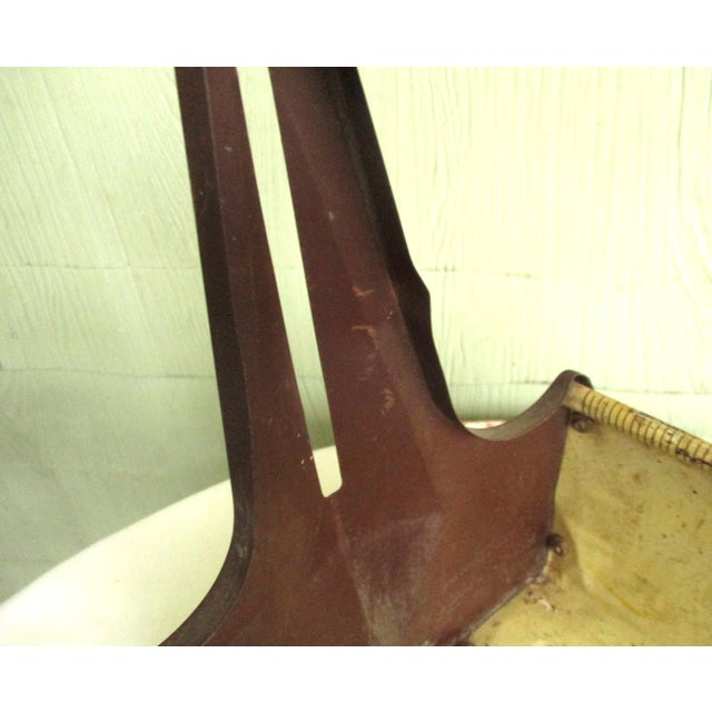 Brown Vintage Craftsman Carryall Metal Tool Caddy Trug Basket Toolbox For Sale - Image 8 of 10