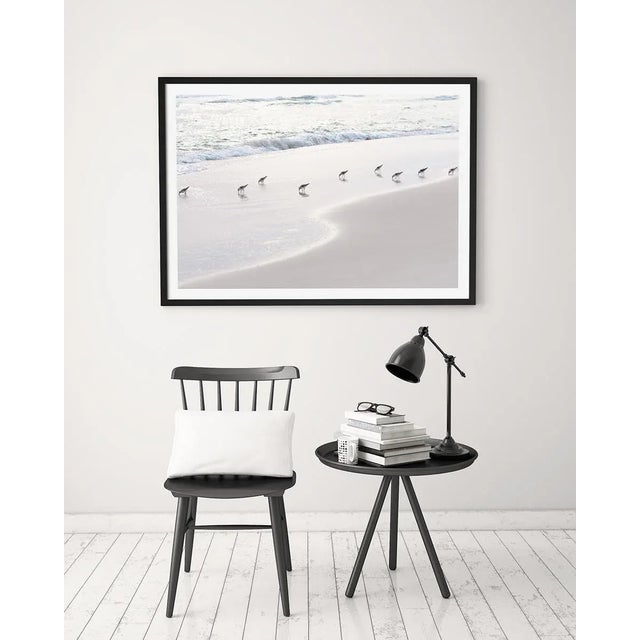 Contemporary Contemporary Minimalist Coastal Art Print, 45 X 30" Fine Art Photograph, 'Sanderlings' Sandpiper Print, Neutral Beach Wall Art For Sale - Image 3 of 8