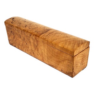 Rare Vintage American Carved Burled Walnut Pen & Jewelry Box by Michael Elkan For Sale