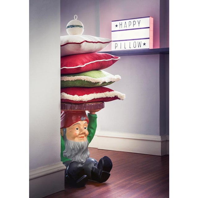 Christmas Happy Pillow in Red and White from Lo Decor For Sale - Image 6 of 7