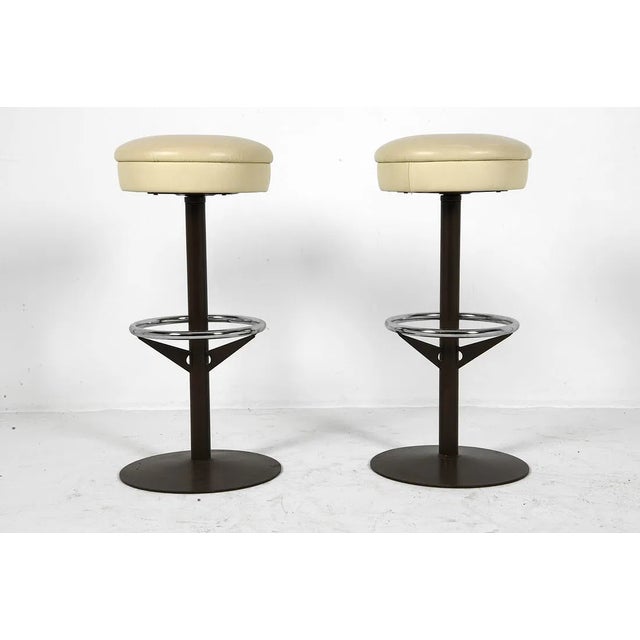 Mid-Century Modern Late 20th Century Set 6 Danish Modern Bar Stools For Sale - Image 3 of 10