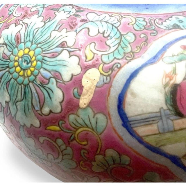 Antique Chinese Famille Rose Medallion Covered Box Double Bowl 11” For Sale - Image 14 of 15