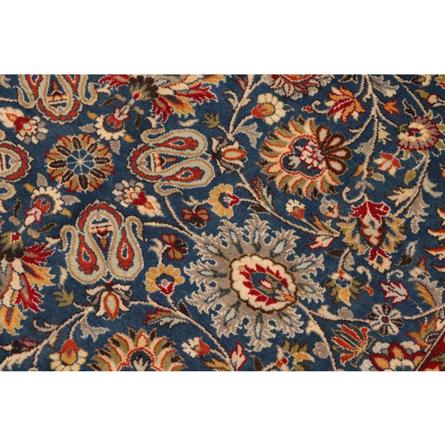 Art Nouveau Pak-Persian Blue/Red Wool Rug - 10'0'' X 13'10'' For Sale - Image 4 of 8
