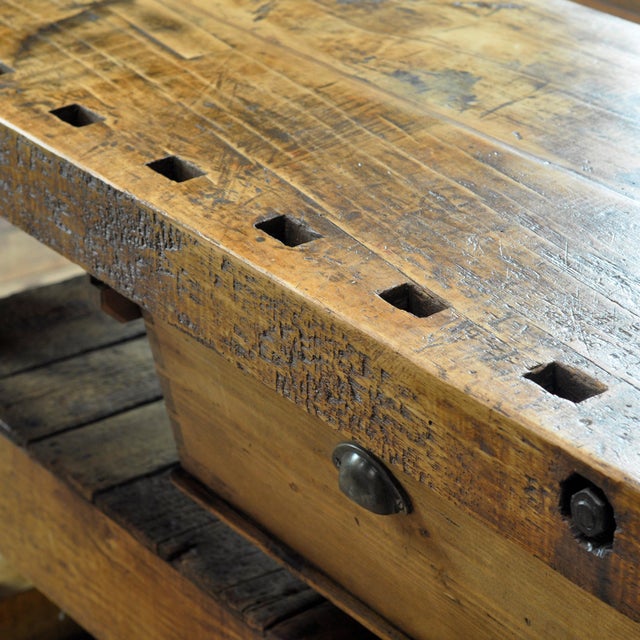 Oak Carpenters Workbench, 1920s For Sale - Image 13 of 17