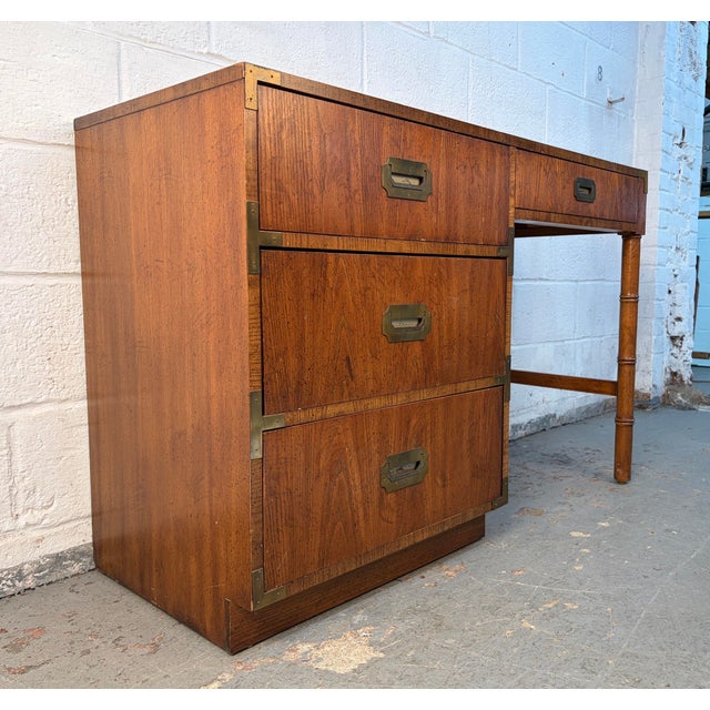 Mid-Century Modern Mid 20th Century "Campaigner" Desk by Dixie Furniture For Sale - Image 3 of 13