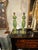 Lighting > Lamps > The product is a pair of green Murano glass lamps, perfect for adding a touch of elegance and...