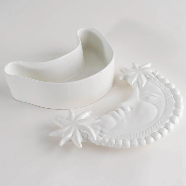 Vintage Italian Ceramic Moon Lidded Box For Sale - Image 10 of 12