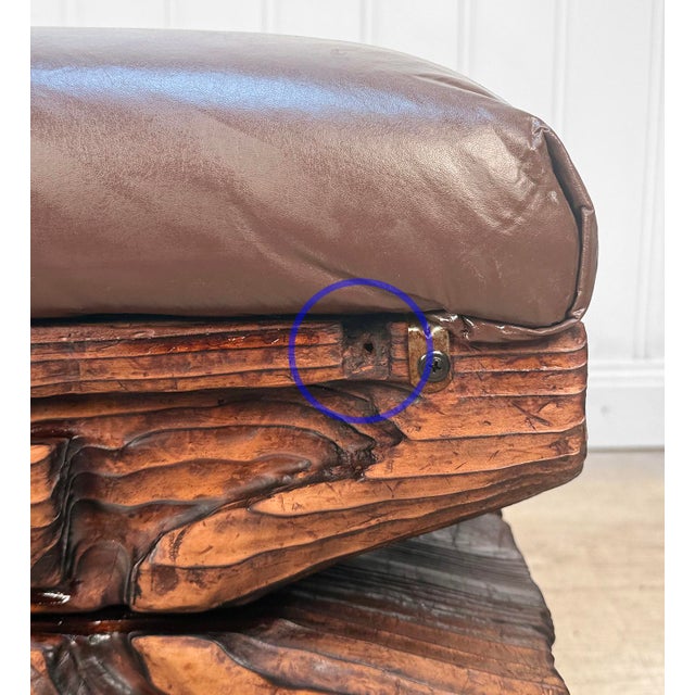 Vintage Witco Tiki Carved Wood Bench For Sale - Image 10 of 11