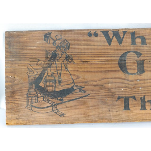 20th Century Primitive Rustic Decorative Wood Sign For Sale - Image 4 of 8