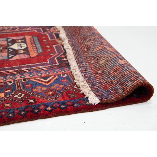 Red Handmade Designed Hamadan Wool Runner From the 1960s For Sale - Image 4 of 11
