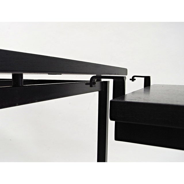 Writing Desk with Typewriter Desk in Black Stained Oak by Herbert Hirche for Christian Holzäpfel KG, Germany, 1960s For Sale - Image 12 of 18