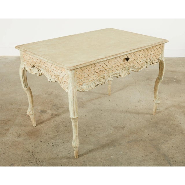 Wood Hendrix Allardyce Rococo Style Lacquered Library Table Desk For Sale - Image 7 of 12