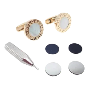 Bulgari 18k Yellow Gold Multicenter Cufflink Kit Set