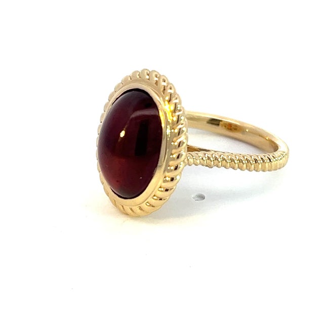 Natural Solitaire Spessartite Garnet Ring 6.5 14k Y Gold 8.08 Cts Certified For Sale - Image 4 of 14