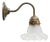 French Satin Glass and Brass Flower Wall Lamp For Sale